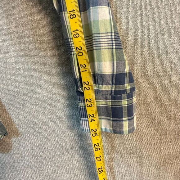 Brooks Brothers Regent Fit Shirt Mens Medium Plaid Button Down Cotton Green Blue - Picture 6 of 7